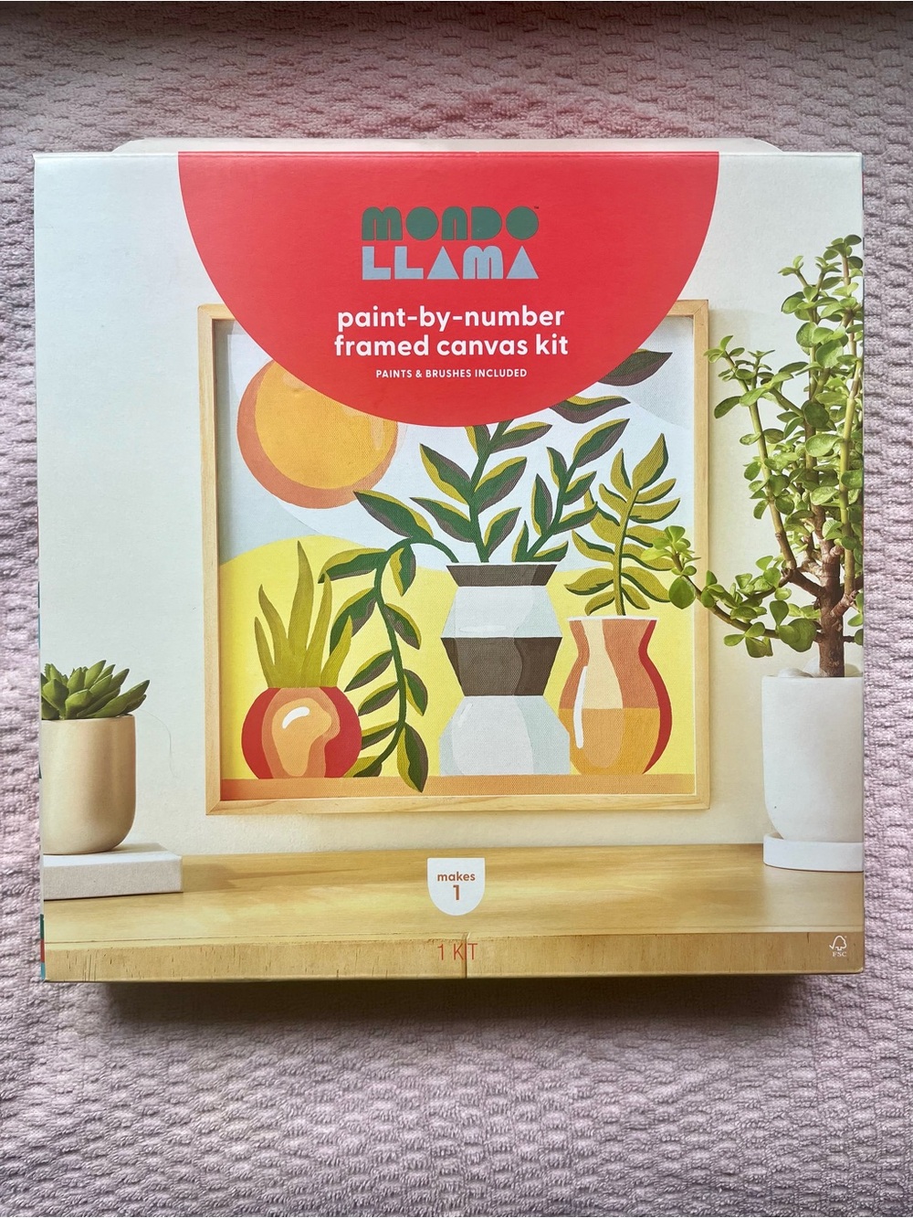 Mondo Llama Paint-By-Number Framed Canvas Kit - Yellow & Green